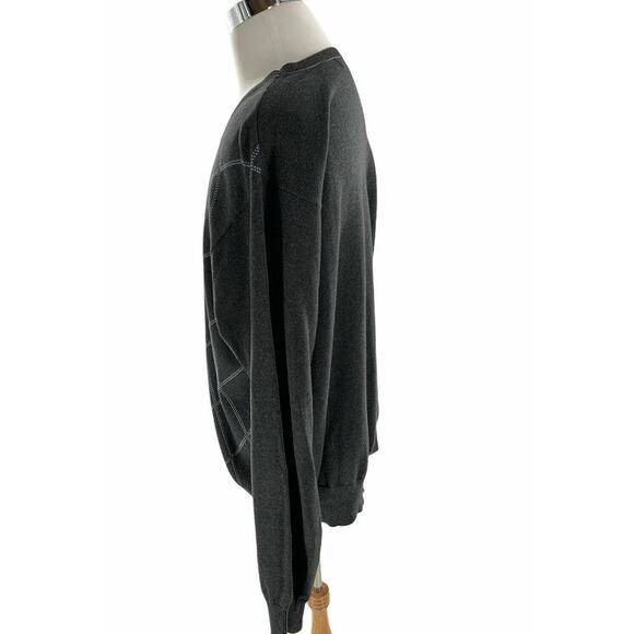 Izod Sweater Men's Size Extra Large Crew Neck Gray Knit 100% Cotton Casual Tops - Picture 2 of 6